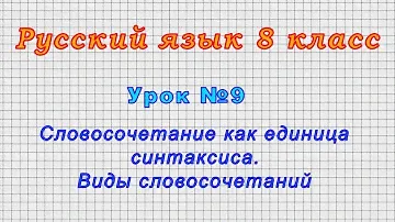 Русский язык 8 класс (Урок№9 - Словосочетание как единица синтаксиса. Виды словосочетаний.)