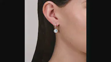 Серьги из золота с топазами и фианитами