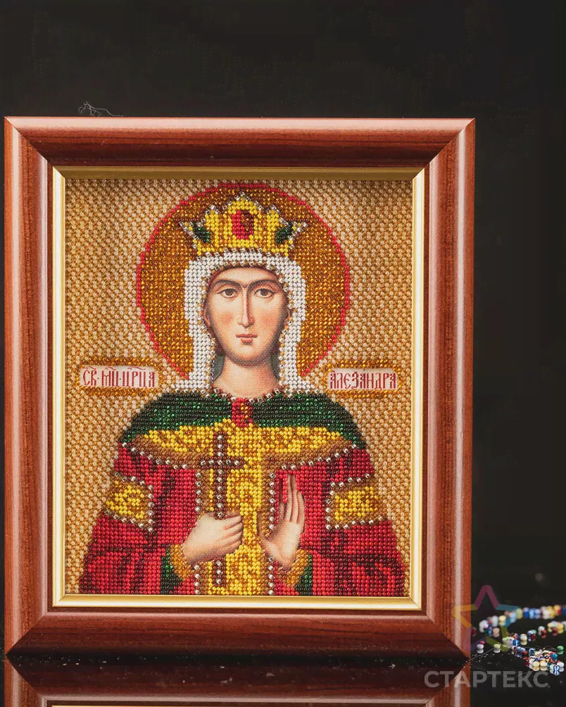 Набор для вышивания бисером КРОШЕ Св.Александра 12x14,5 см-2