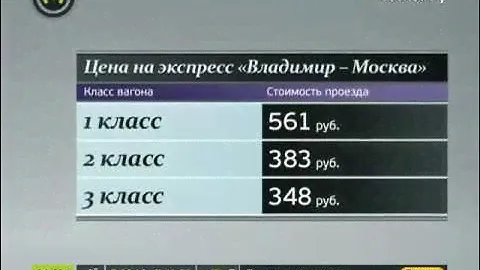 Билет до Владимира подорожал