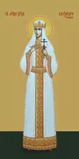 Мерная икона, Александра Романова, святая царица, 25x52 см, арт Ид14602