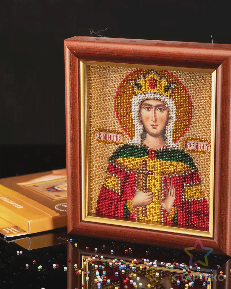 Набор для вышивания бисером КРОШЕ Св.Александра 12x14,5 см-0