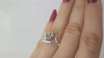 Серебряное кольцо "Кошка"